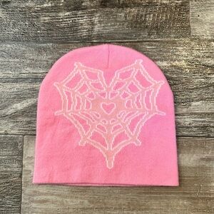 Pink Spider Web Beanie